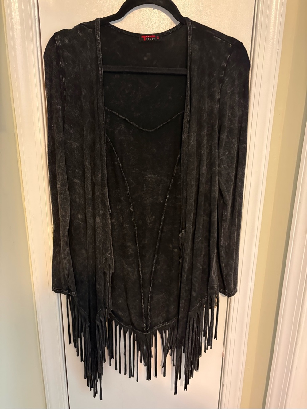 fringe boho grey cardigan